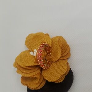 Orange color eternity ring/Stainless steel/cubic zircon